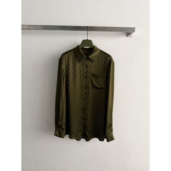 자카드 긴소매 셔츠