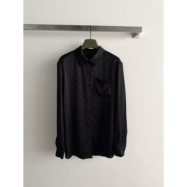 자카드 긴소매 셔츠