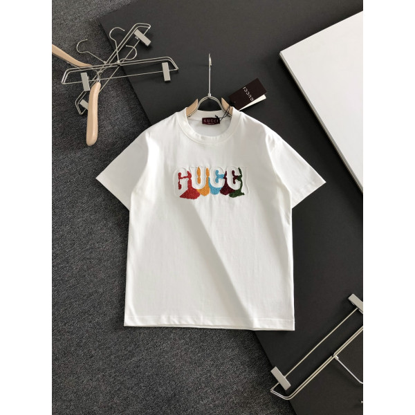 자수 라운드넥 티셔츠