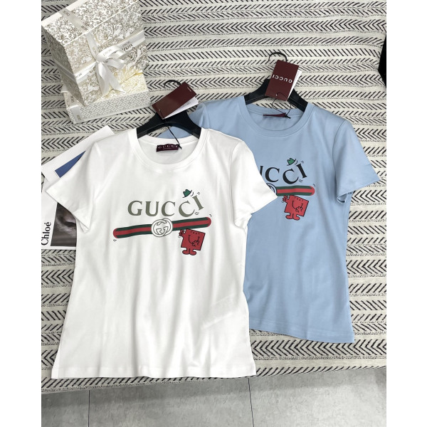 카툰 패턴 알파벳 인쇄 티셔츠