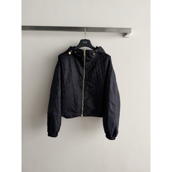 후드 자카드 트렌치코트