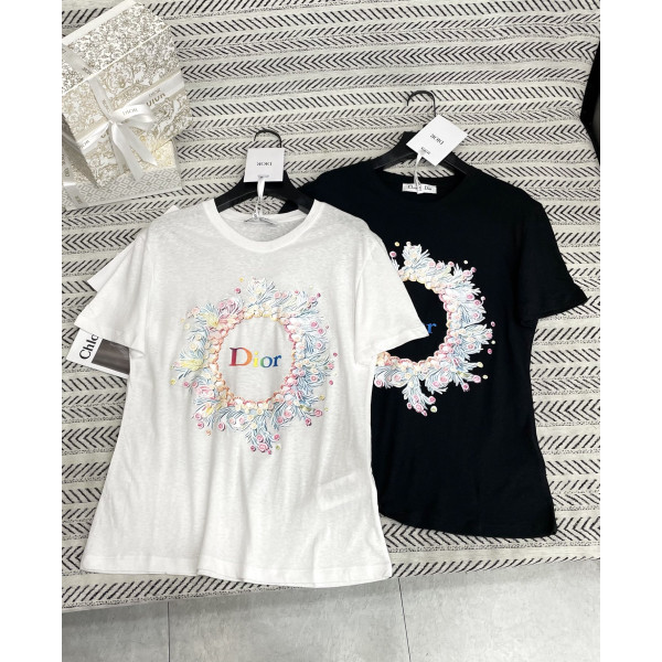 꽃무늬 인쇄 알파벳 패턴 티셔츠