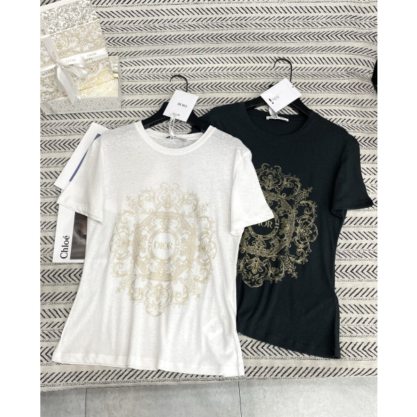 플라워 패턴 인쇄 알파벳 티셔츠