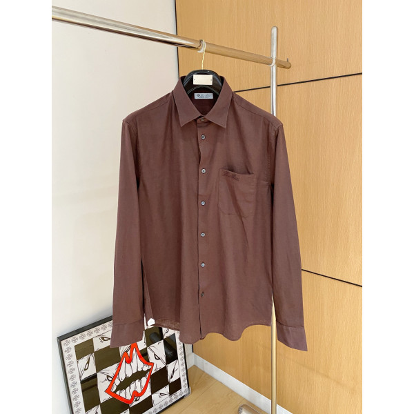 아마 무지 장袖 셔츠