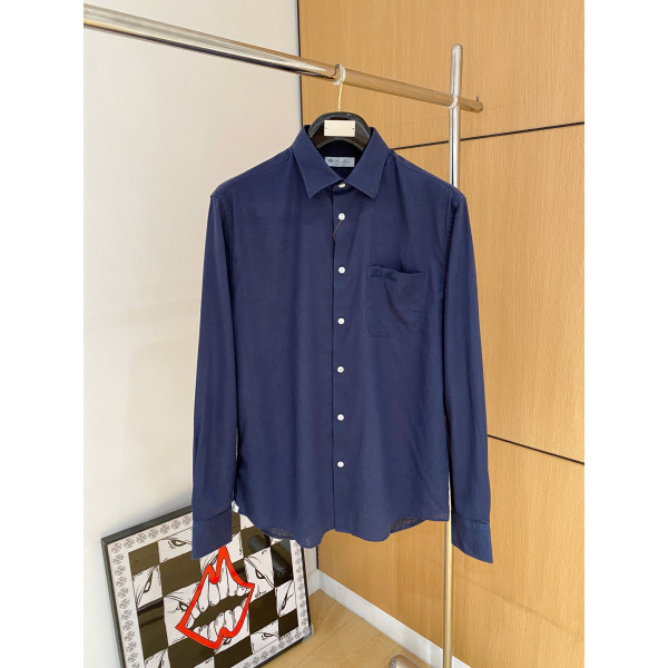 아마 무지 장袖 셔츠