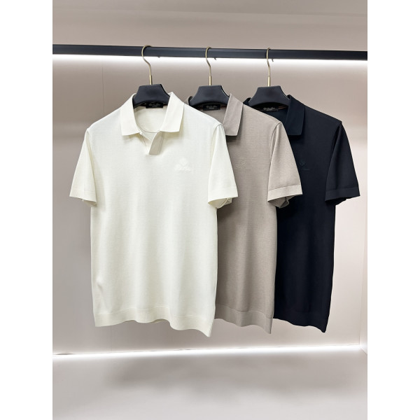 플립 칼라 숏 슬리브 티셔츠