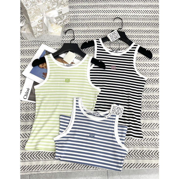 자수 소표 알파벳 스트라이프 베스트