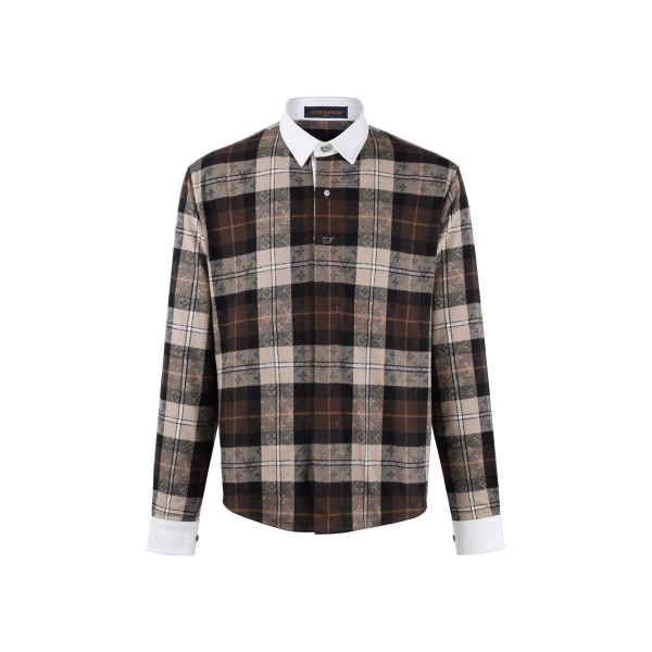 플란넬 롱 슬리브 폴로 셔츠