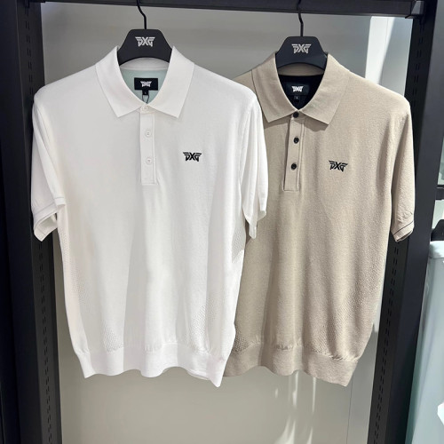 PXG 남성 냉감 니트 카라 반팔 티셔츠