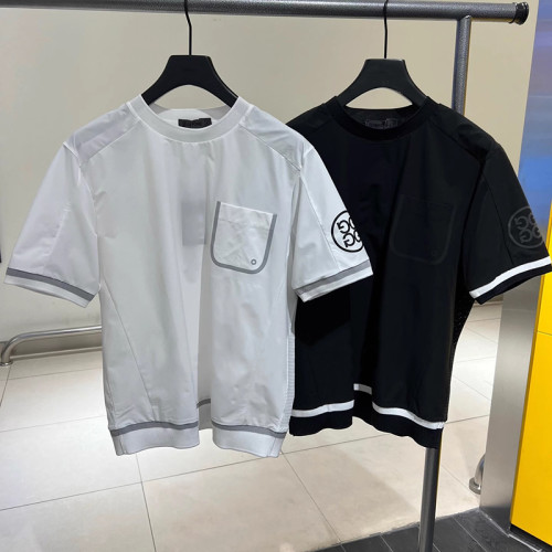 지포어 남성 배색 카라 냉감 기능성 반팔 티셔츠