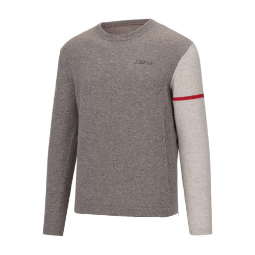 타이틀리스트 남성 울 혼방 라운드 니트 스웨터