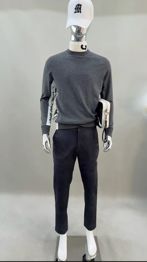 지포어 남성 울 혼방 방풍 니트 스웨터