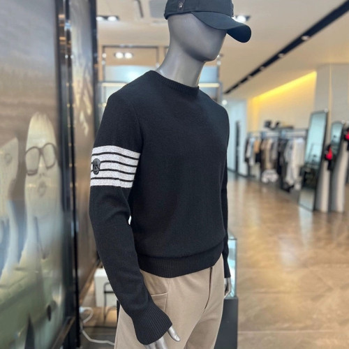 어메이징크리 남성 가을 겨울 보온 울 니트 라운드 스웨터