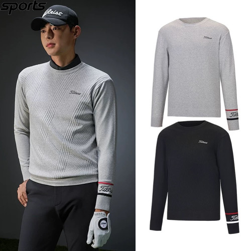 타이틀리스트 남성 인기 모델 착용 패딩 안감 니트 스웨터