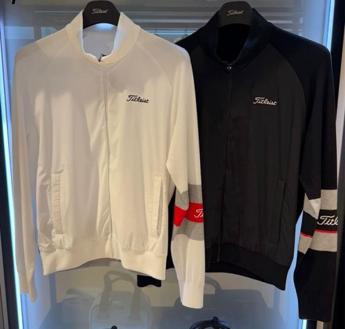 타이틀리스트 남성 니트 믹스 집업 자켓