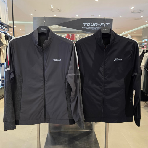 타이틀리스트 25 가을 남성 니트 믹스 집업 재킷