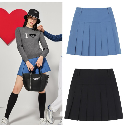 파리게이츠 여성 언밸런스 플리츠 미니 스커트