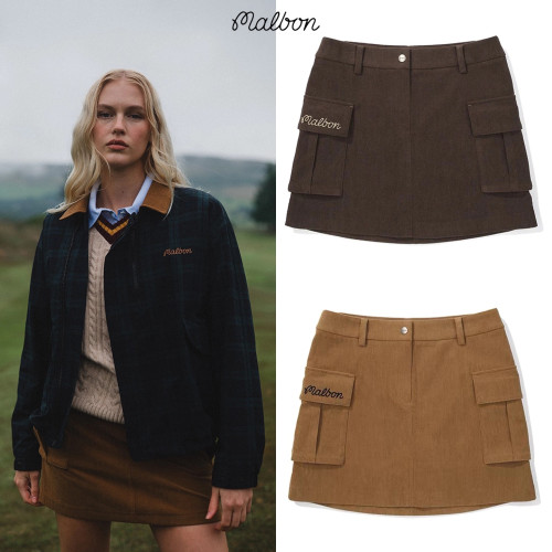 말본 25FW 여성 코듀로이 골프 미니스커트