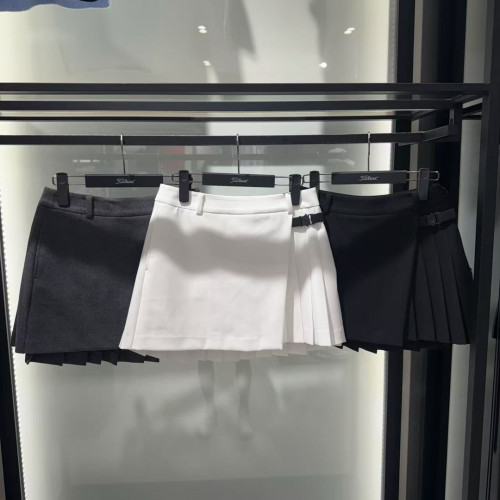 타이틀리스트 25FW 여성 울 혼방 플리츠 미니스커트