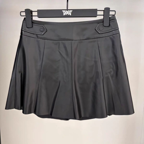 PXG 2025 가을 여성 골프 레더 미니 스커트