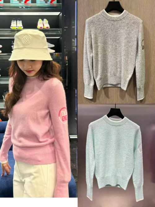 지포어 가을 겨울 플라워 라운드 울 풀오버 니트