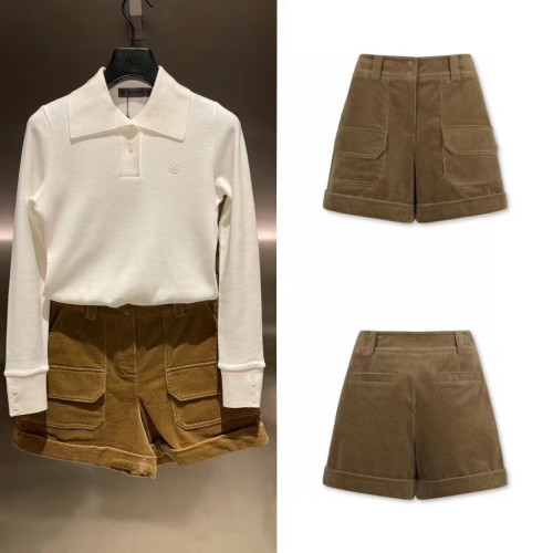 지포어 가을 겨울 여성 코듀로이 반바지 (현물)