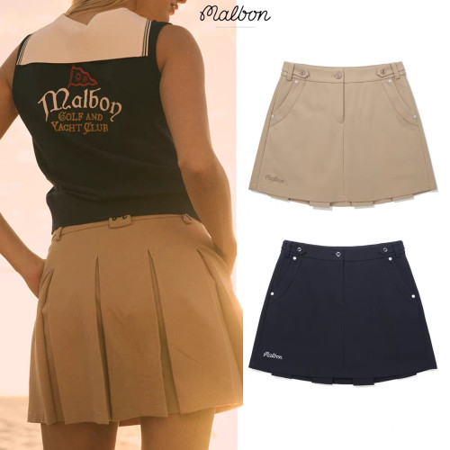 말본 여성 플리츠 카고 스커트