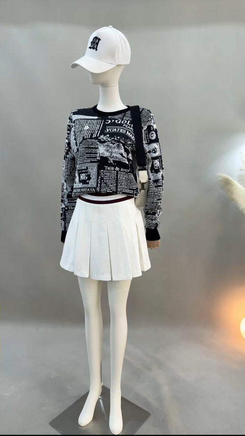 파리게이츠 여성 자카드 니트 스웨터