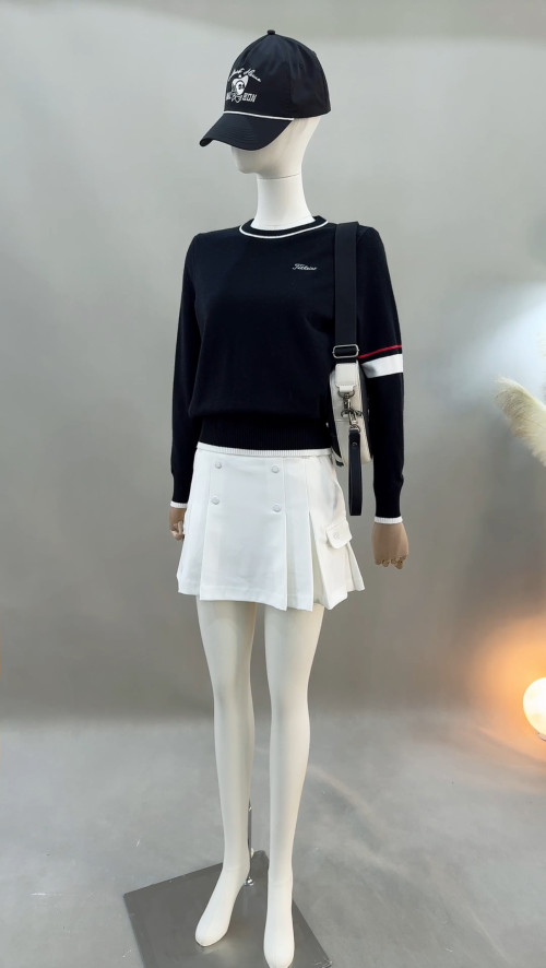 타이틀리스트 여성 슬림핏 울 블렌드 니트 스웨터