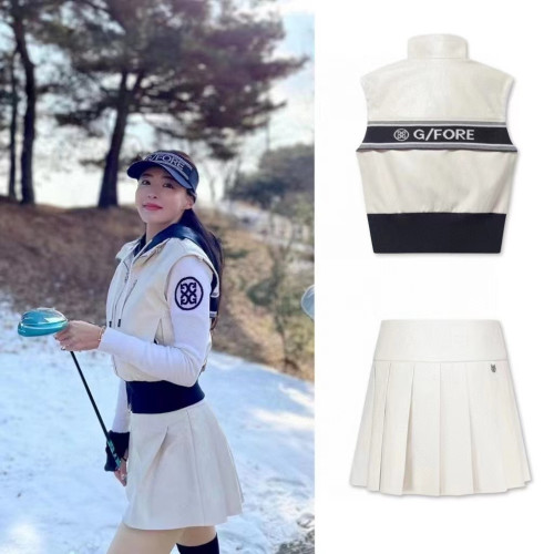 지포어 봄 여성 가죽 후드 베스트 [상의]