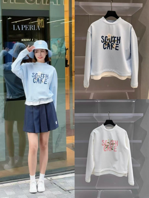 사우스케이프 25FW 여성 라운드넥 캐주얼 긴팔 상의