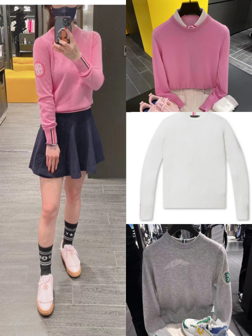 지포어 프리미엄 울 혼방 여성 니트 상의