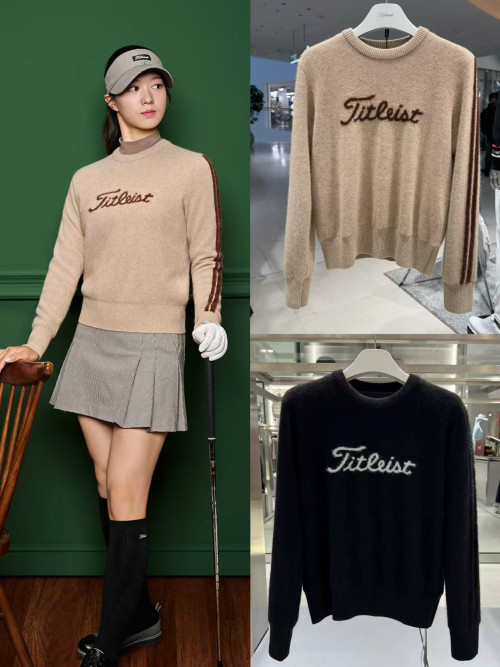 타이틀리스트 25 가을 겨울 여성 인타르시아 울 니트