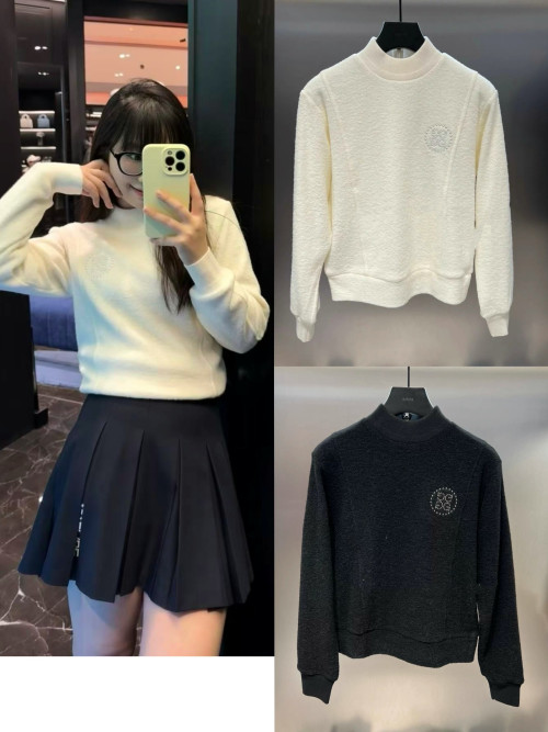 지포어 25 겨울 여성 하이넥 울 믹스 니트 상의