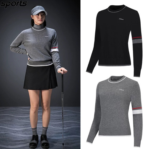 타이틀리스트 여성 인기 모델 착용 울 혼방 니트 스웨터