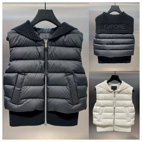 지포어 가을 겨울 여성 다운 니트 믹스 세일러넥 재킷