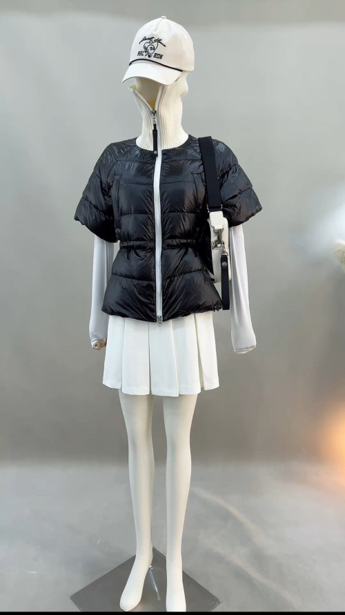 지포어 여성 90 화이트덕다운 반팔 다운 재킷