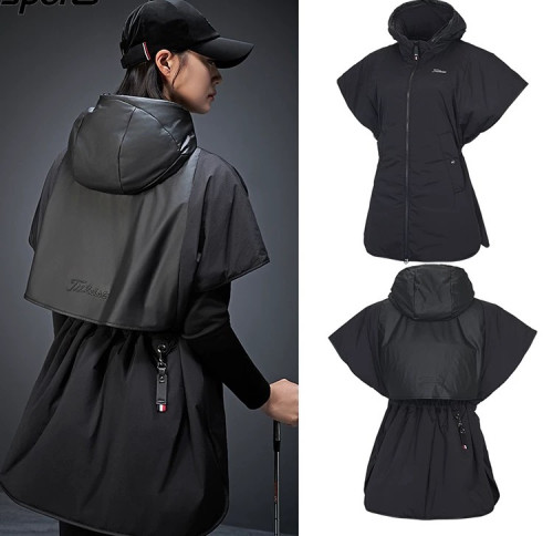 타이틀리스트 골프 25 겨울 중기장 후드 집업 반팔 패딩 조끼