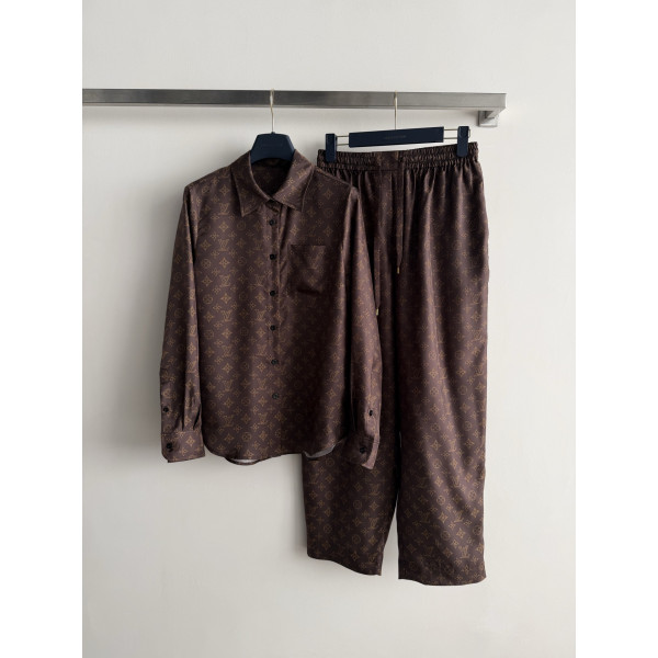 드로코드 스트레이트 실크 롱 팬츠