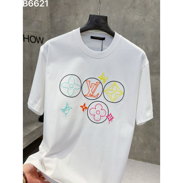 자수 로고 알파벳 반팔 티셔츠