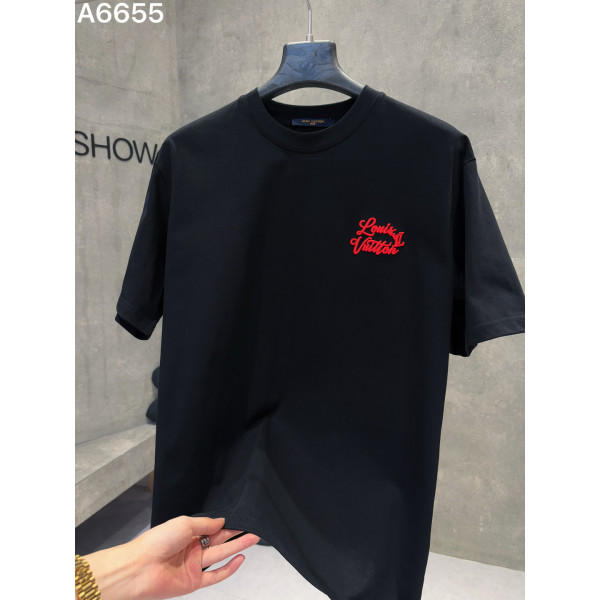 자수 로고 알파벳 반팔 티셔츠