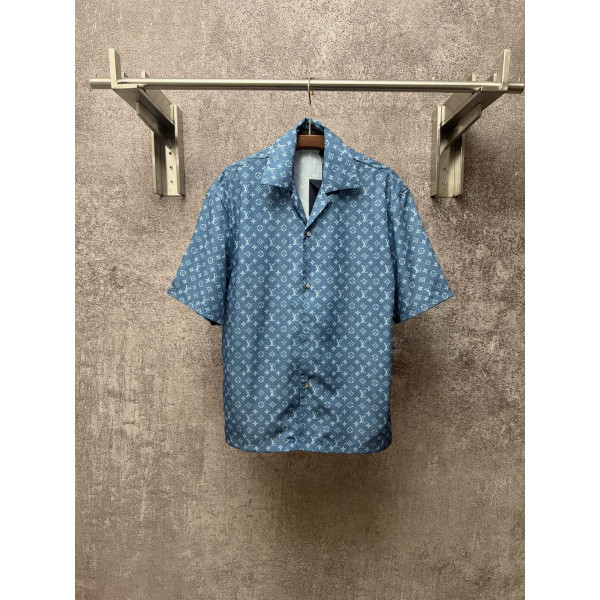 플립 칼라 인화 레저 셔츠