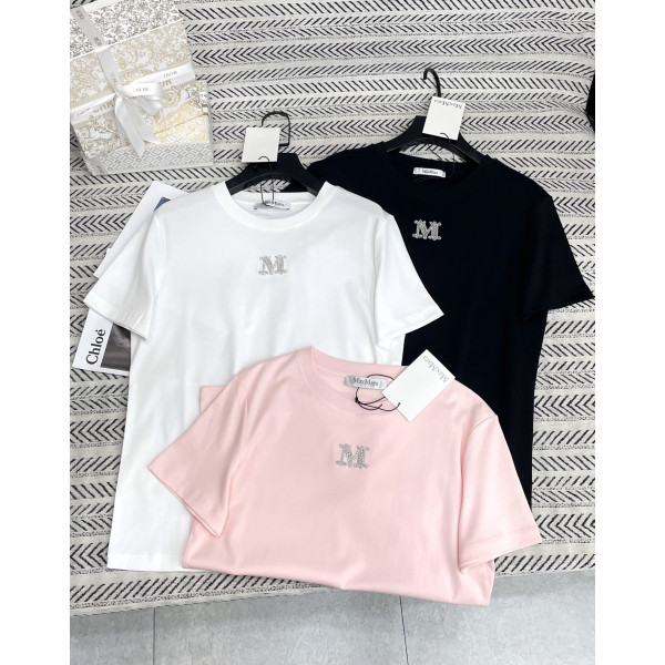 M 알파벳 패턴 티셔츠