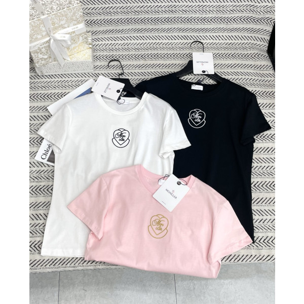 자수 패턴 티셔츠