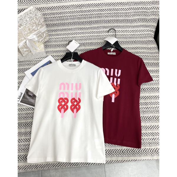 복숭아 하트 프린지 플라워 알파벳 패턴 티셔츠