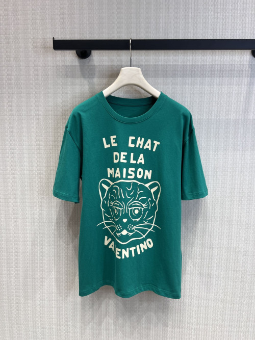 알파벳 동물 프린트 라운드넥 숏슬리브 티셔츠