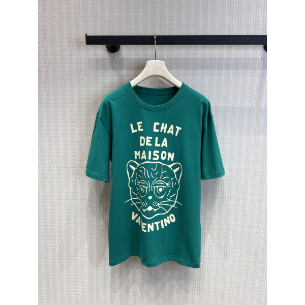 알파벳 동물 프린트 라운드넥 숏슬리브 티셔츠