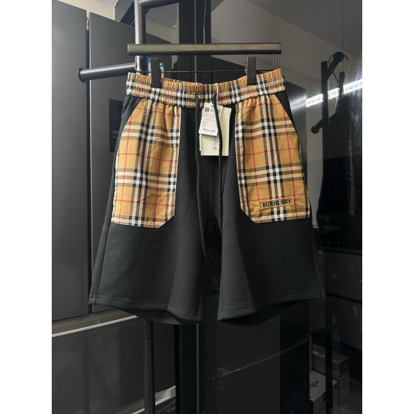 격자 무늬 자수 알파벳 반바지