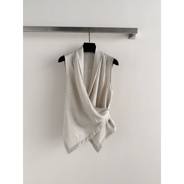 교차 무소매 셔츠