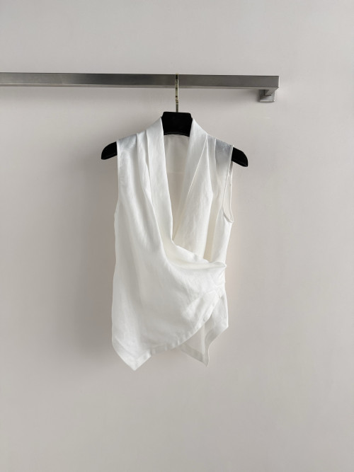 교차 무소매 셔츠